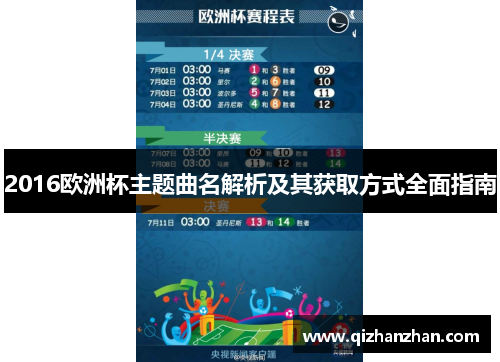 2016欧洲杯主题曲名解析及其获取方式全面指南